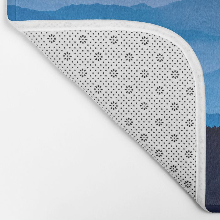 Beautiful Blue Sky Mountains Bath Mat Gallery Image 2