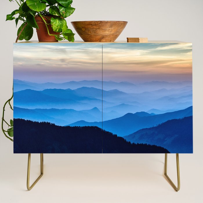 Beautiful Blue Sky Mountains Credenza Gallery Image 1