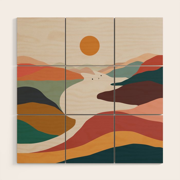 Cat Landscape 190 Wood Wall Art Gallery Image 1