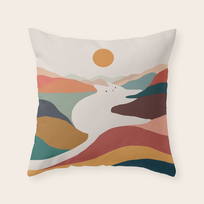 Cat Landscape 190 Throw Pillow Gallery Image 6