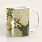 Edo Period Floral Kimono Fragment Print Coffee Mug Gallery Image 1