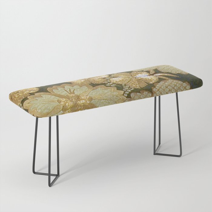 Edo Period Floral Kimono Fragment Print Bench Gallery Image 1