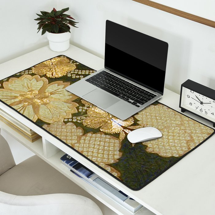 Edo Period Floral Kimono Fragment Print Desk Mat Gallery Image 2