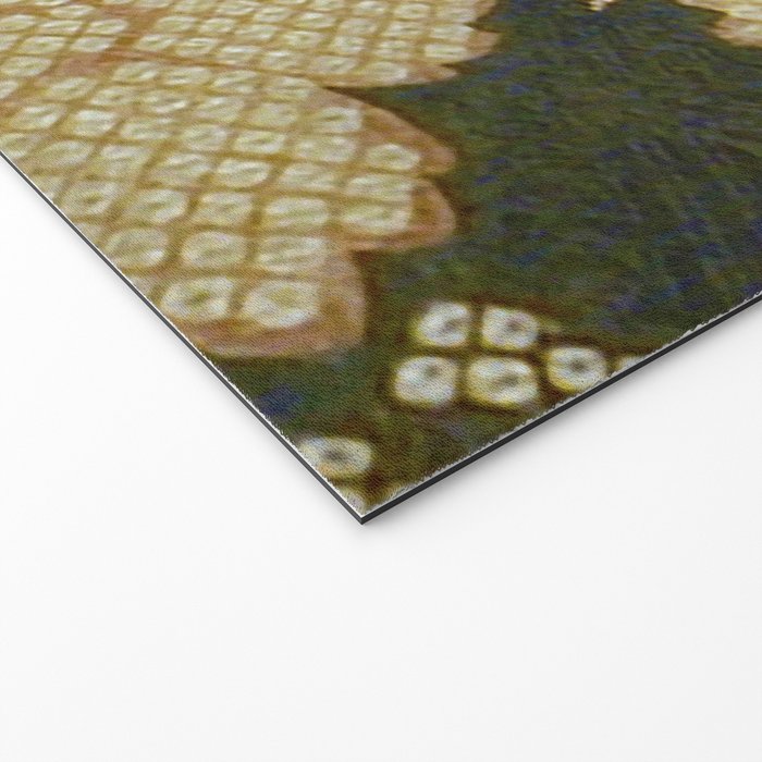 Edo Period Floral Kimono Fragment Print Welcome Mat Gallery Image 2