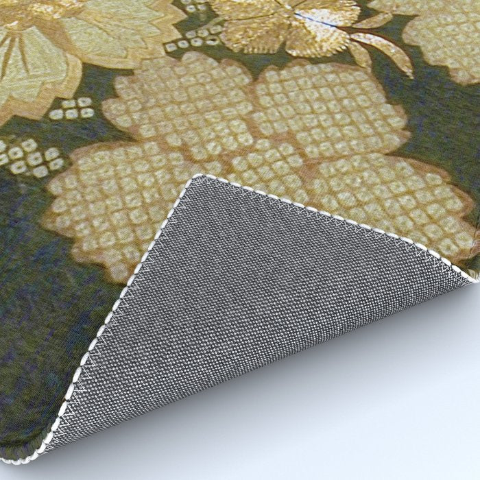 Edo Period Floral Kimono Fragment Print Rug Gallery Image 4