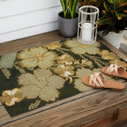 Edo Period Floral Kimono Fragment Print Outdoor Rug Gallery Image 2