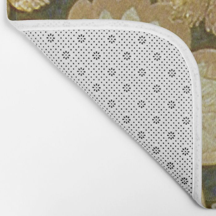 Edo Period Floral Kimono Fragment Print Bath Mat Gallery Image 2