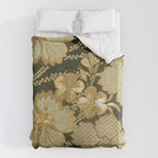 Edo Period Floral Kimono Fragment Print Duvet Cover Gallery Image 6