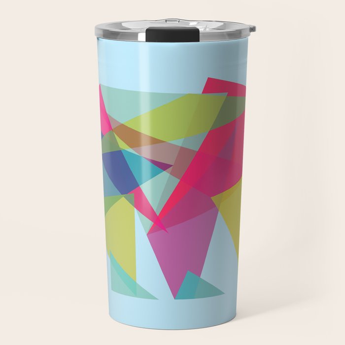 Fractal Bear - neon colorways Travel Mug Gallery Image 1