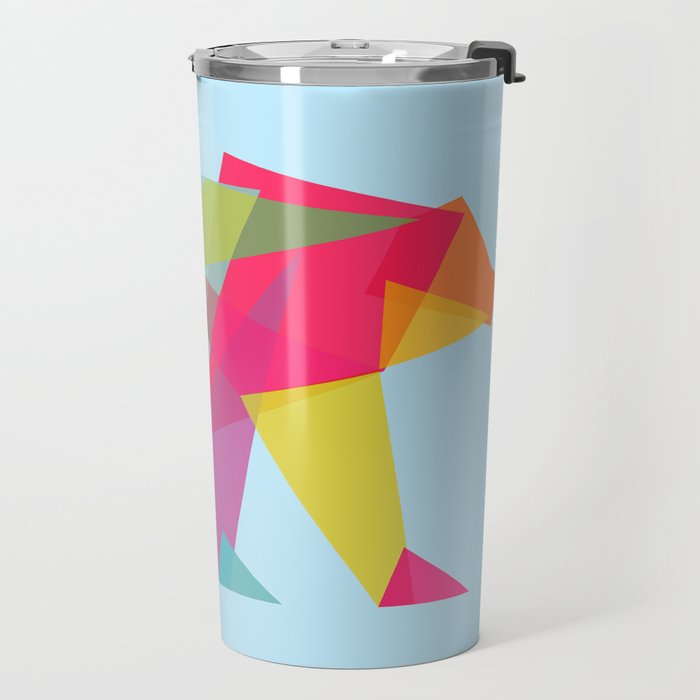 Fractal Bear - neon colorways Travel Mug Gallery Image 2