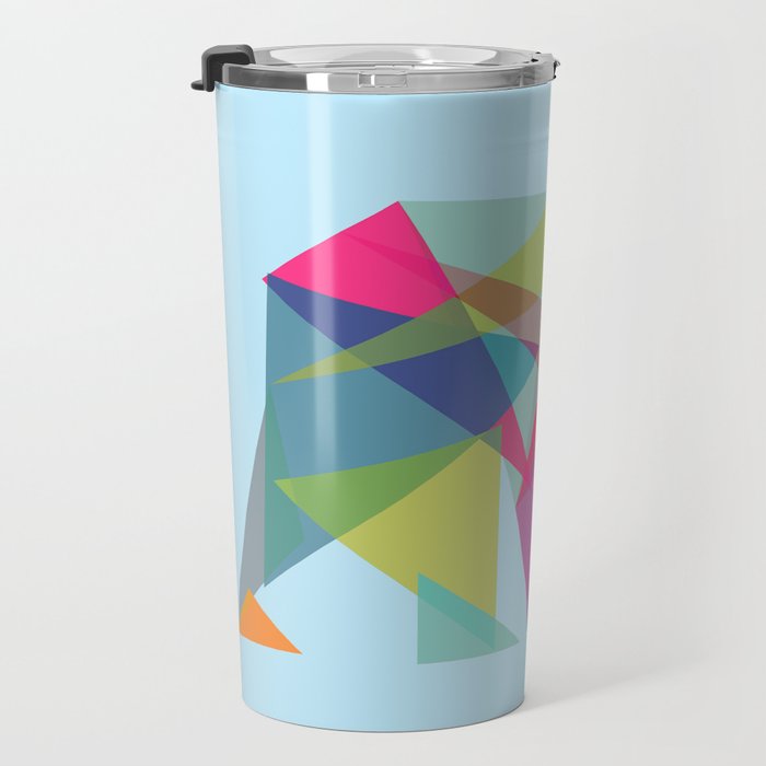 Fractal Bear - neon colorways Travel Mug Gallery Image 3