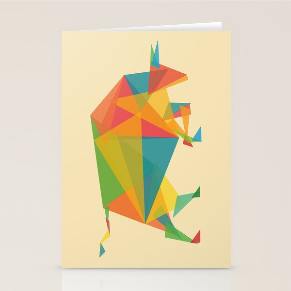 Fractal Geometric Bull Stationery Card Gallery Image 1
