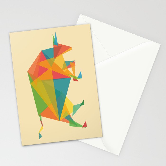 Fractal Geometric Bull Stationery Card Gallery Image 2