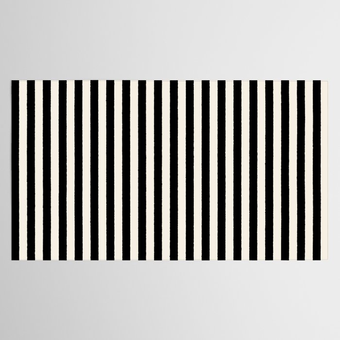 Broad Stripe - black and alabaster Tablecloth Gallery Image 2