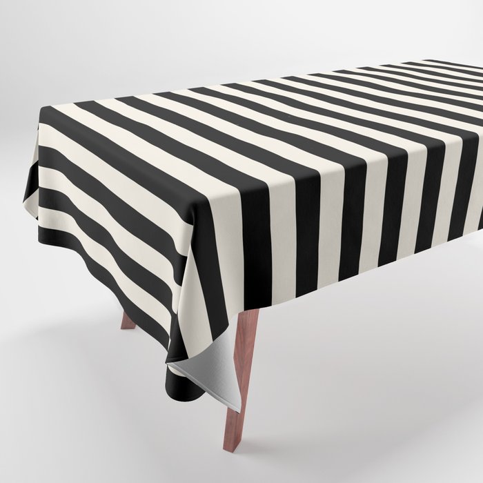 Broad Stripe - black and alabaster Tablecloth Gallery Image 1
