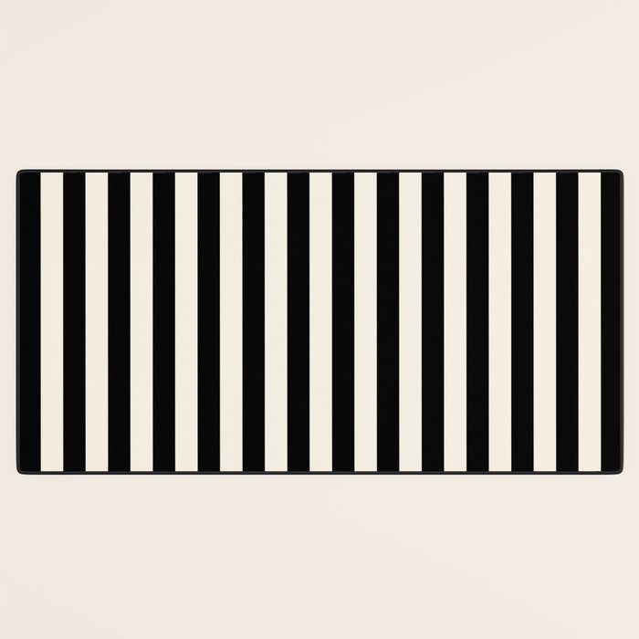 Broad Stripe - black and alabaster Desk Mat Gallery Image 3