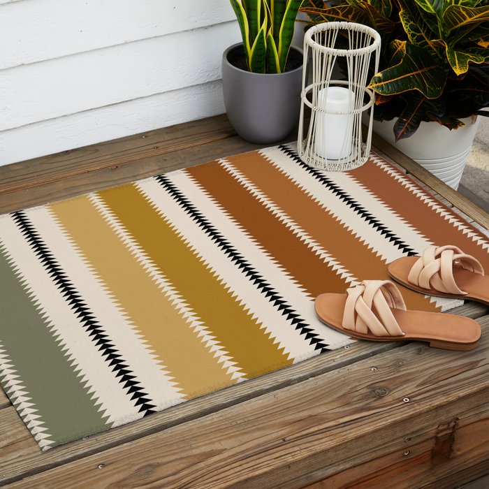 Western Stripes XII Rustic Desert Outdoor Rug Gallery Image 2