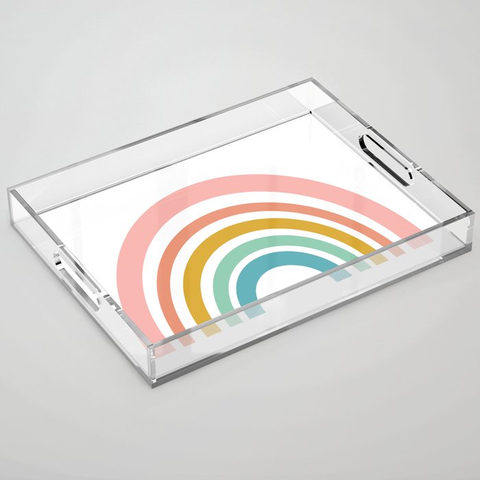 Simple Happy Rainbow Art Acrylic Tray Gallery Image 1