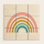 Simple Happy Rainbow Art Wood Wall Art Gallery Image 1