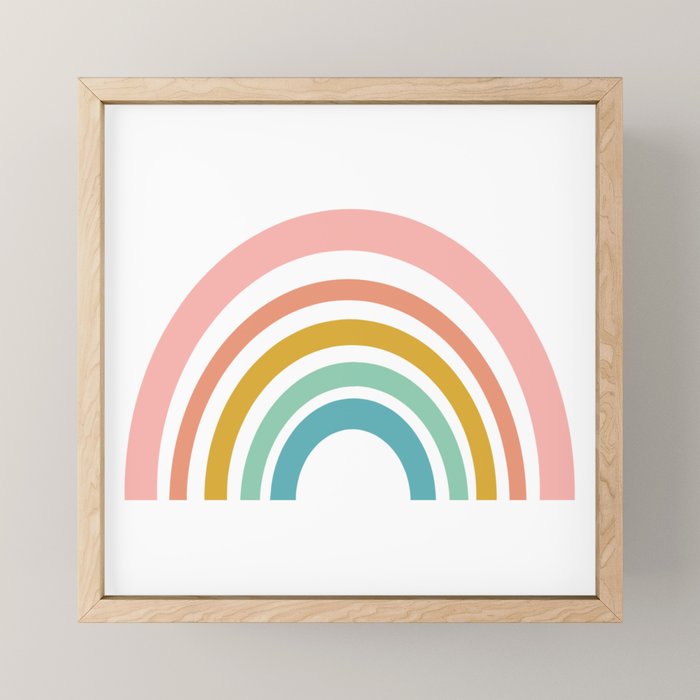 Simple Happy Rainbow Art Mini Art Print Gallery Image 1