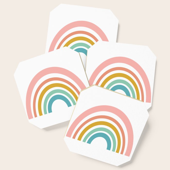 Simple Happy Rainbow Art Coaster Gallery Image 1