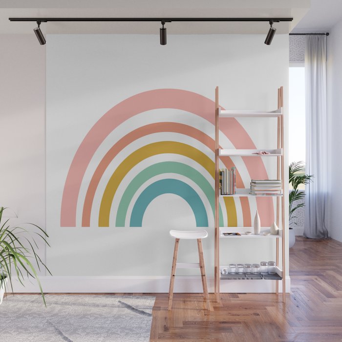 Simple Happy Rainbow Art Wall Mural Gallery Image 1
