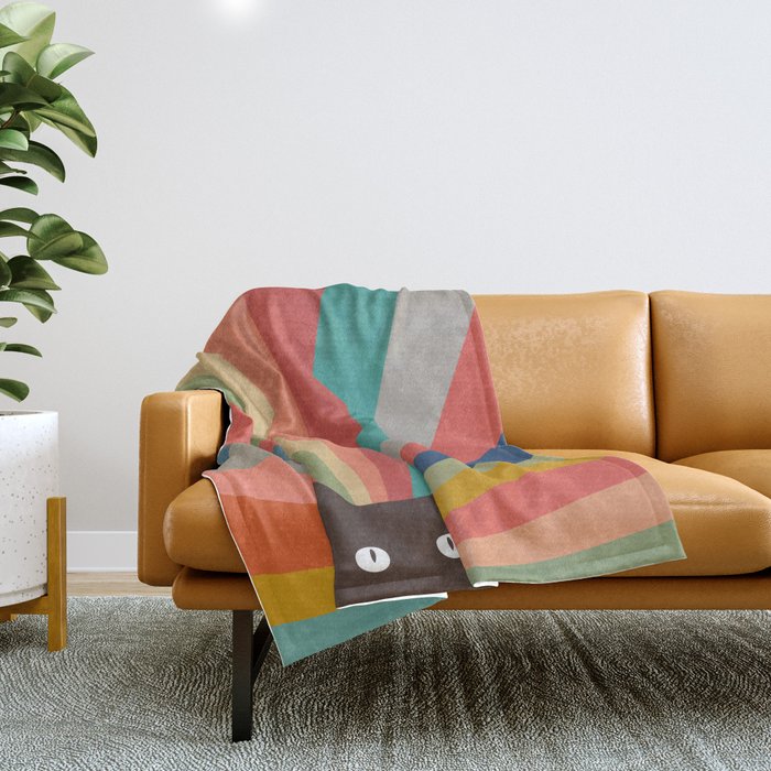 Cat Landscape 48 Throw Blanket Gallery Image 1