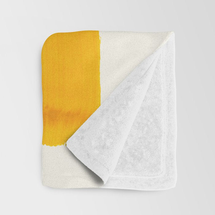 Mid Century Modern abstract Minimalist Fun Colorful Shapes Patterns Ikea Yellow & Blue Throw Blanket Gallery Image 3