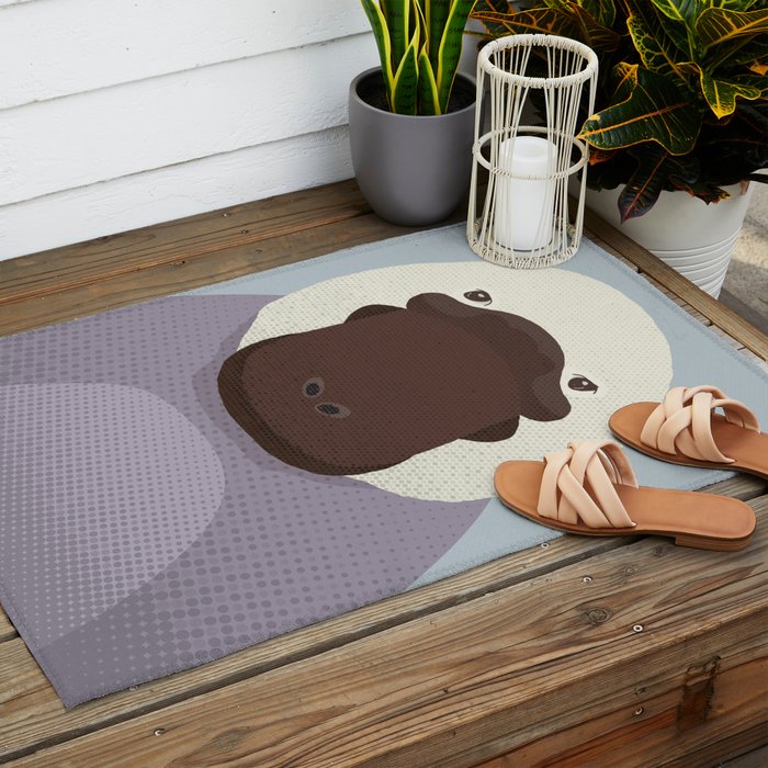 Whimsy Platypus, Animal Portrait Outdoor Rug Gallery Image 2