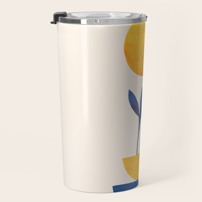Sunny Sprout Modernist Abstract Botanic Travel Mug Gallery Image 3