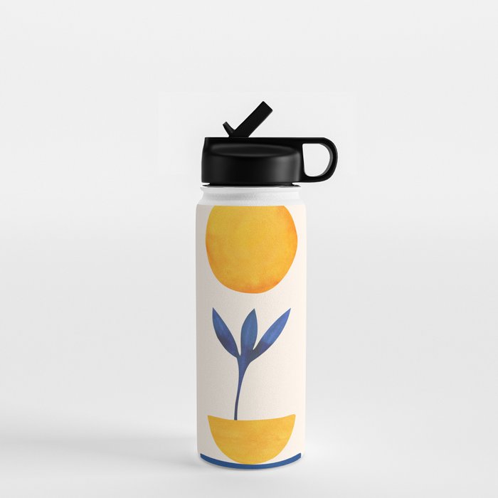 Sunny Sprout Modernist Abstract Botanic Water Bottle Gallery Image 1