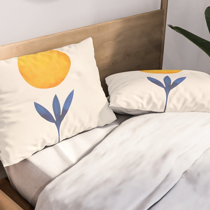 Sunny Sprout Modernist Abstract Botanic Pillow Sham Gallery Image 2