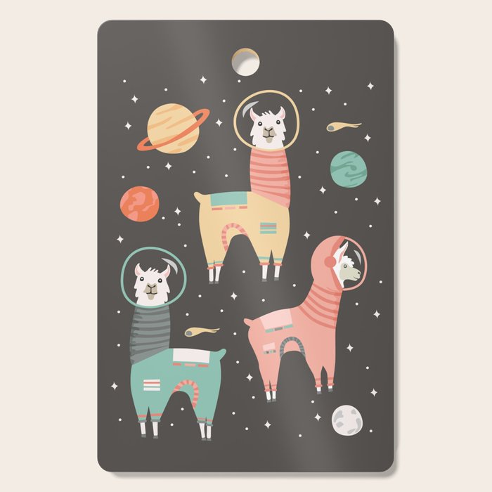 Astronaut Llamas in Space Cutting Board Gallery Image 1