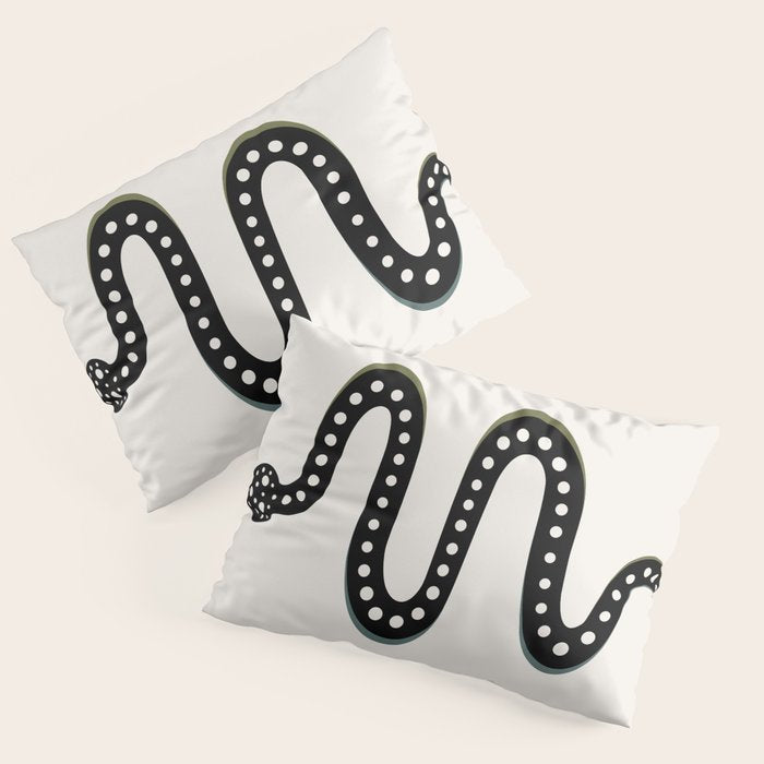 Minimal Snake - Black Pillow Sham Gallery Image 1