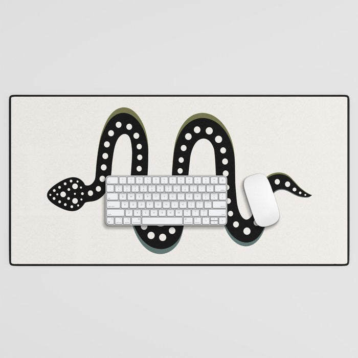 Minimal Snake - Black Desk Mat Gallery Image 1