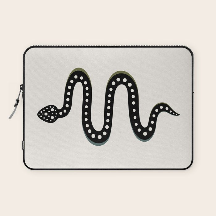Minimal Snake - Black Laptop Sleeve Gallery Image 1