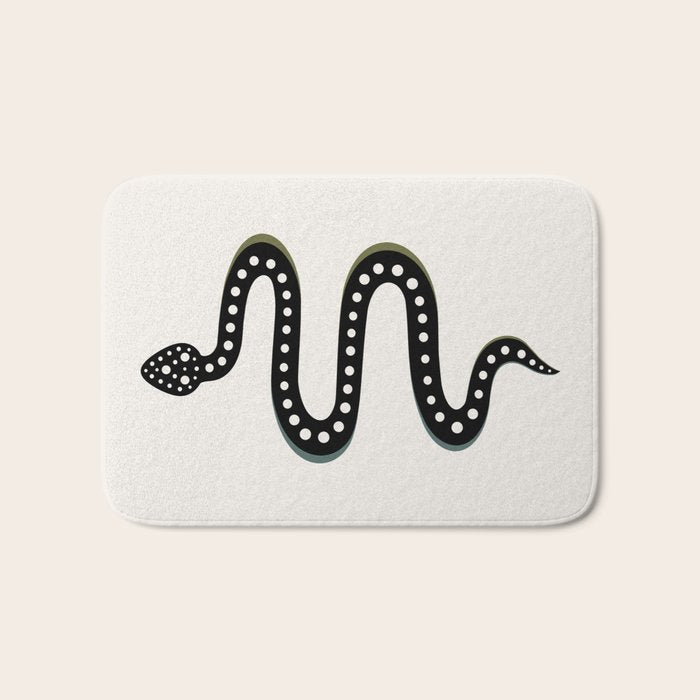 Minimal Snake - Black Bath Mat Gallery Image 1