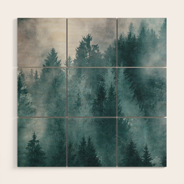 Foggy Forest 4 Wood Wall Art Gallery Image 1