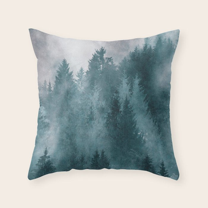 Foggy Forest 4 Throw Pillow Gallery Image 6