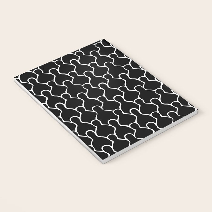 Black and white people crowd pattern Notebook Gallery Image 3