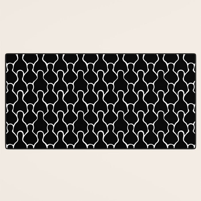 Black and white people crowd pattern Desk Mat Gallery Image 3