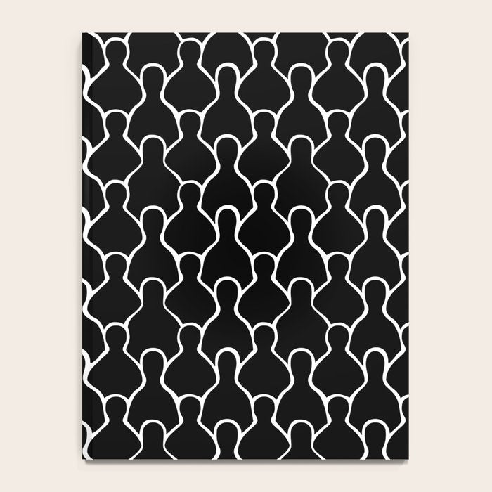 Black and white people crowd pattern Notebook Gallery Image 4