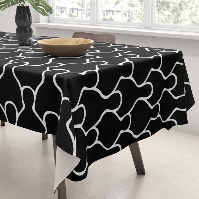 Black and white people crowd pattern Tablecloth Gallery Image 3