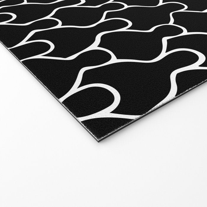 Black and white people crowd pattern Welcome Mat Gallery Image 2