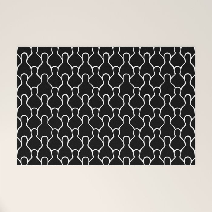 Black and white people crowd pattern Welcome Mat Gallery Image 1