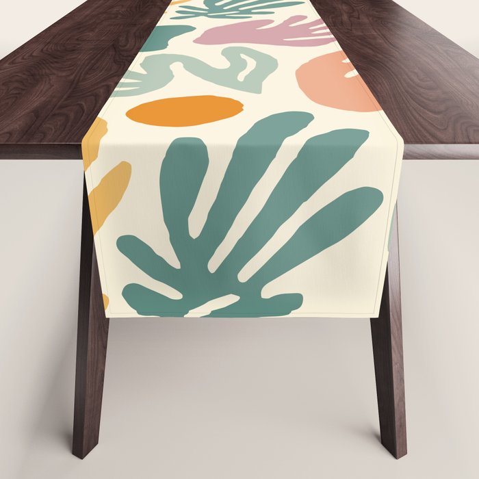Abstract organic nature shape art pattern Table Runner Gallery Image 1