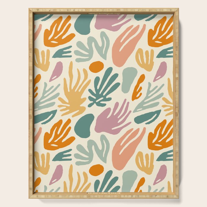 Abstract organic nature shape art pattern Serving Tray Gallery Image 1