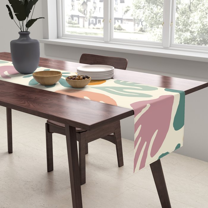 Abstract organic nature shape art pattern Table Runner Gallery Image 2