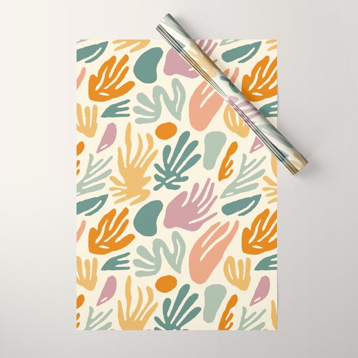 Abstract organic nature shape art pattern Wrapping Paper Gallery Image 1