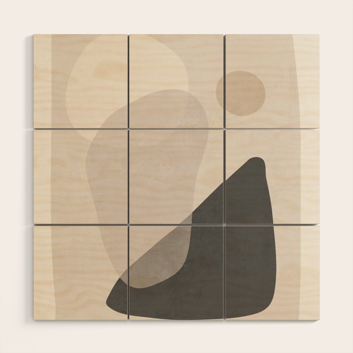 Abstract Minimal Shapes 26 Wood Wall Art Gallery Image 1